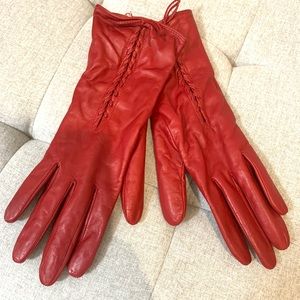 Leather gloves.